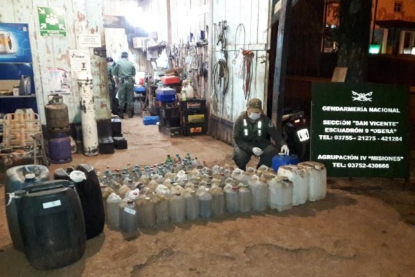 Gendarmería secuestró 537 litros de precursores químicos en Misiones
