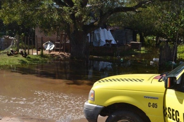 Así está Santa Lucía por la crecida del río