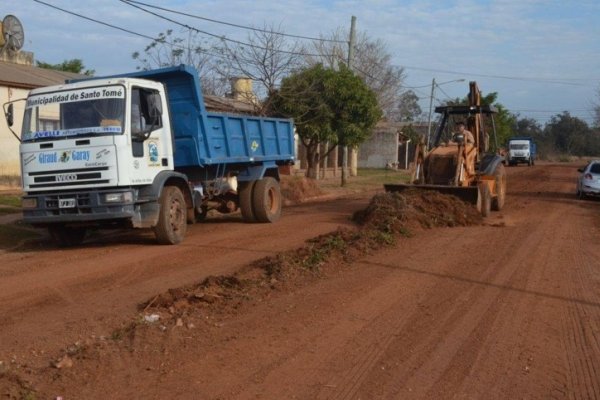 Giraud y Garay supervisaron obras de mejoramientos en Santo Tomé