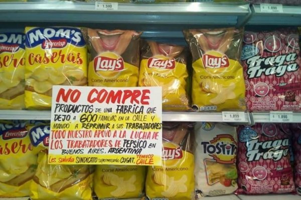Sindicato chileno llamó a boicotear los productos Pepsico