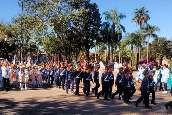 Los niños fueron protagonistas en el acto homenaje a San Martín