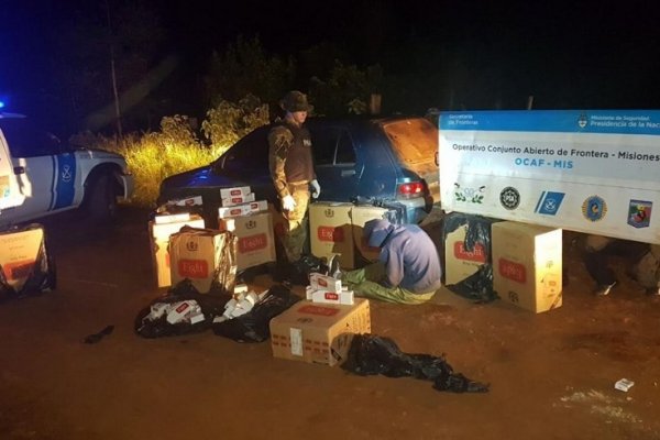 Misiones: Secuestraron 7000 atados de cigarrillos y detuvieron a un contrabandista