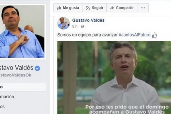 Elecciones 8-O: Apoyo de Macri a Valdés en redes sociales