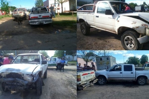 Camioneta chocó un árbol e impacto otro rodado y el conductor huyó