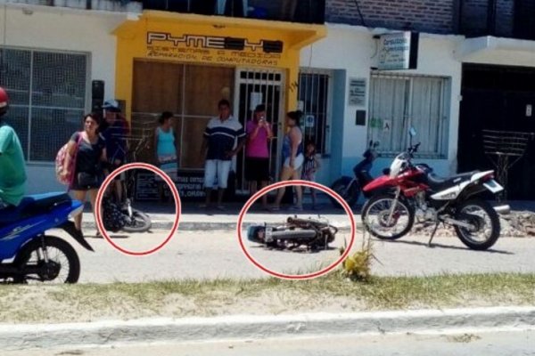 Goya: Padre e hija resultaron heridos al partirse en dos el ciclomotor