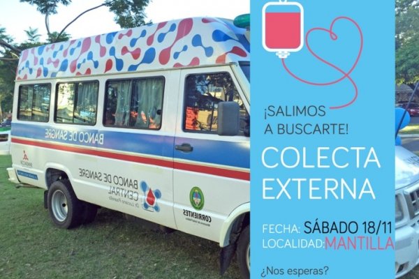 Este sábado se realizará una colecta de sangre en Mantilla