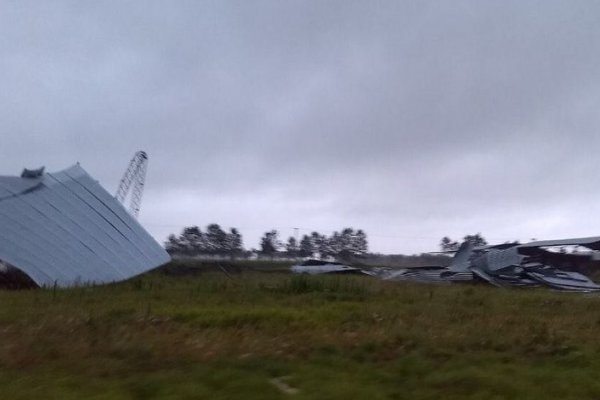 Fuerte tormenta provocó destrozos en el parque industrial de Santa Rosa