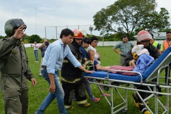 Inundación en Mburucuyá: Rescataron a una abuela de 93 años con el helicóptero del Ejército