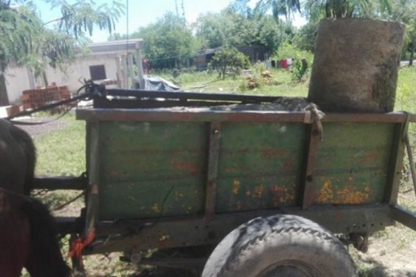 Robó tubos de hormigón e intentó fugarse en un carro