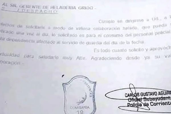 Remueven a policía correntino por insólito pedido a una heladería