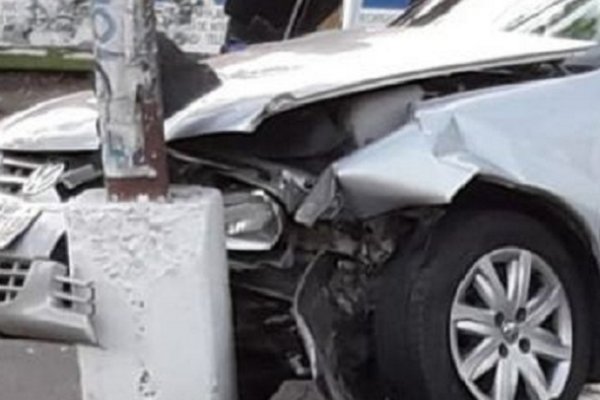 Un auto se incrustó contra una jirafa en las Mil Viviendas