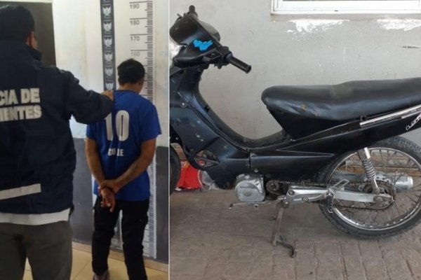 Capturan a sujeto de 22 años cuando escapaba con una moto robada