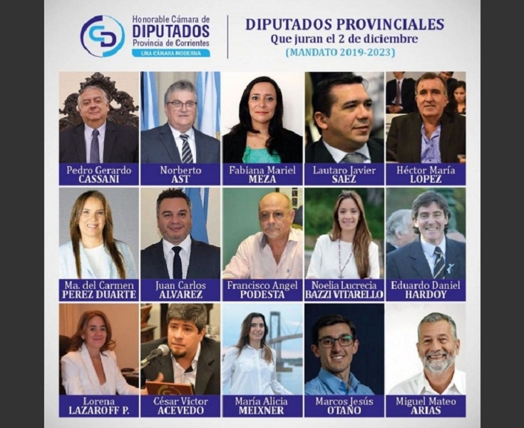 Corrientes Hoy juran los nuevos 15 diputados provinciales y 4 de ellos