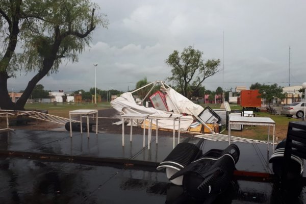 Goya: Fuerte temporal, viento y granizo en menos de media hora