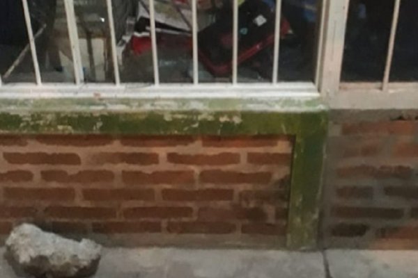 Delincuente rompió la vidriera de un local y quedó detenido