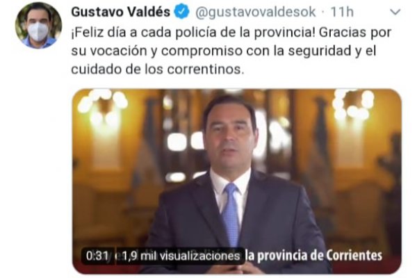 El Gobernador expresó saludo a “cada policía de la provincia” en su día