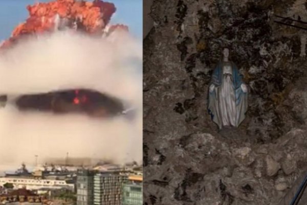 La imagen de la Virgen que quedó intacta tras la explosión de Beirut