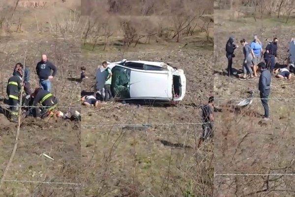 Dos personas en grave estado tras despiste y vuelco de un auto