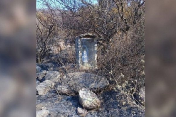 Sorpresa por una imagen de la Virgen de Luján intacta en medio de los incendios de Córdoba