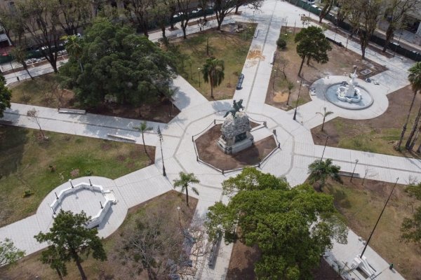 Las obras en la plaza 25 de Mayo están cerca de concluirse