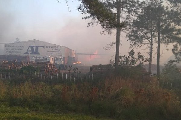Voraz incendio en los campos cerca de Villa Olivari