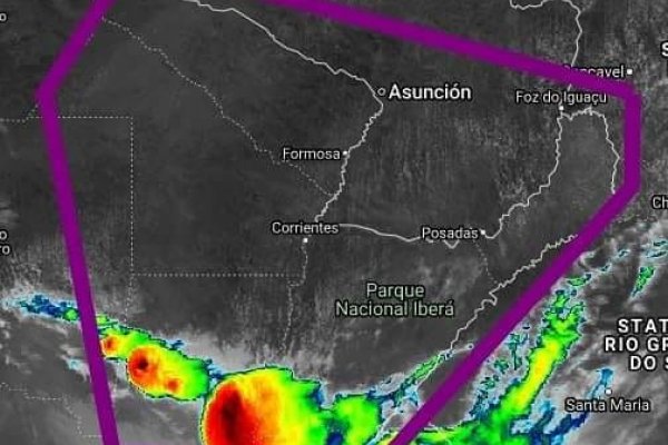 Alerta por tormentas fuertes con caída de granizo para Corrientes