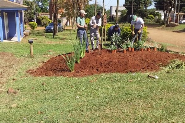 Plantaron 20 ejemplares de diversas especies en un boulevard de Virasoro