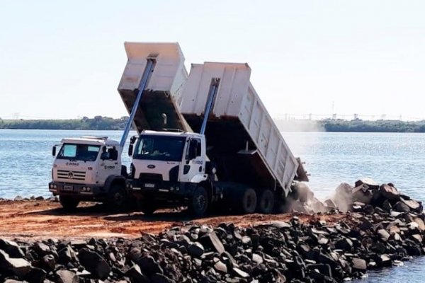 Yacyretá avanza con las obras de protección costera de la isla Apipé Grande