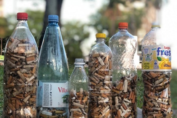 Voluntarios recolectaron colillas en la Plaza Cabral