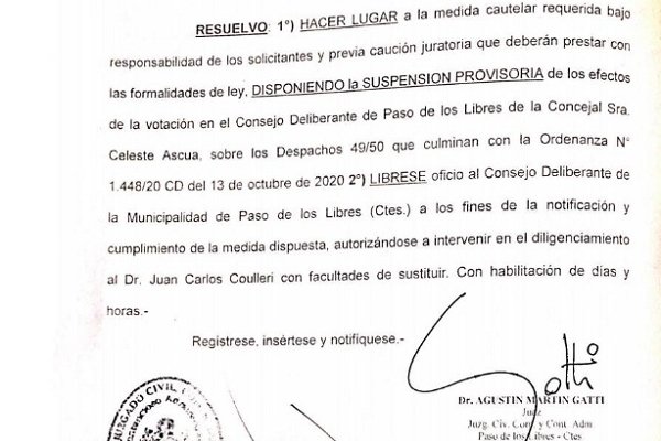 La justicia hizo lugar al reclamo de ECO y dejó en suspenso la aprobación del Balance Municipal