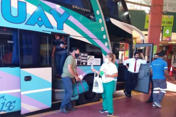 Salud realiza tareas de prevención de Covid-19 en la Terminal