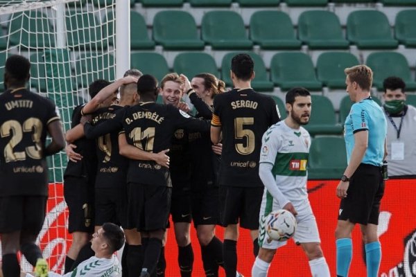 Sin Messi, Barcelona venció cómodamente al Elche de Almirón