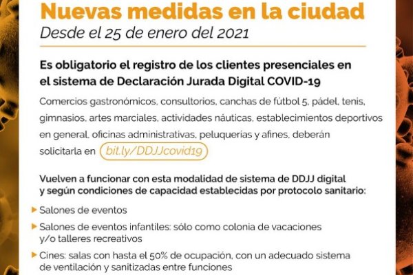 Comercios deberán registrar a sus clientes en el sistema de Declaración Jurada Digital de Covid-19