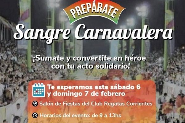 Este fin de semana comienza la Campaña de Verano Sangre Carnavalera