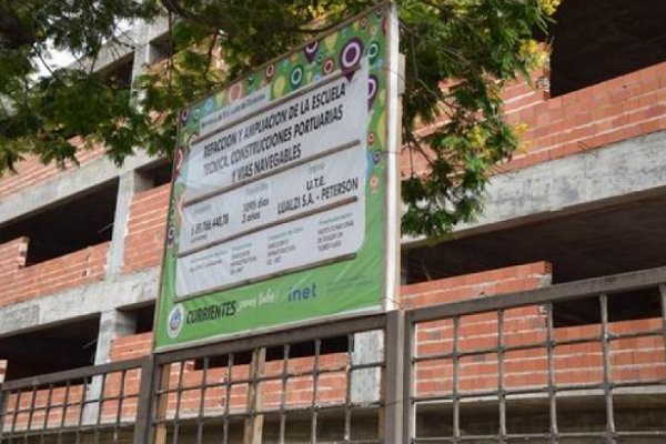 Expectativa por el reinicio de obras en la escuela de Vía Navegables