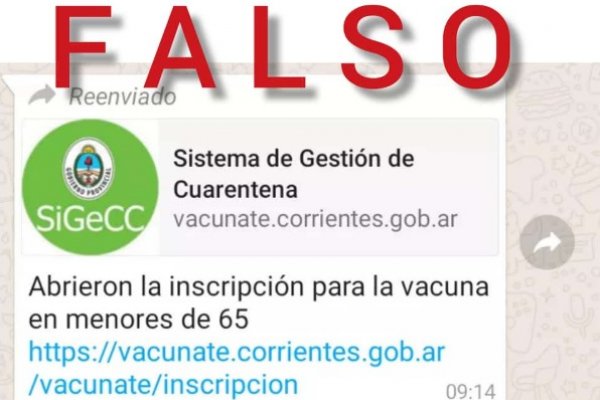 El Gobierno desmiente que esté habilitada la vacunación para menores de 65 años