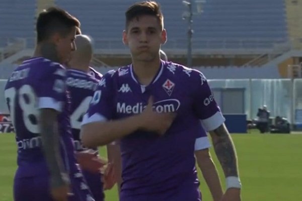 La especial dedicatoria de Martínez Quarta en su primer gol en Italia