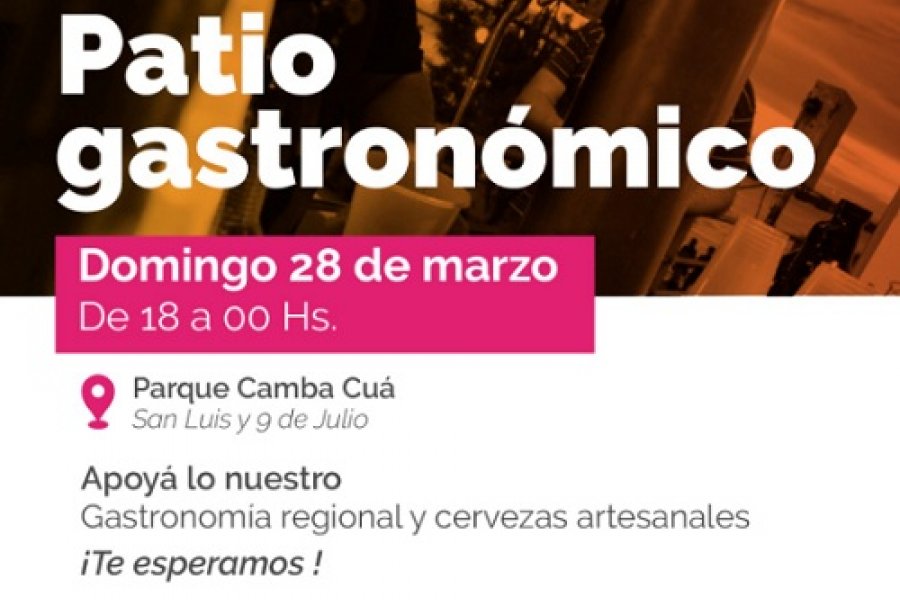 Este domingo habrá un Patio Gastronómico en el parque Cambá Cuá