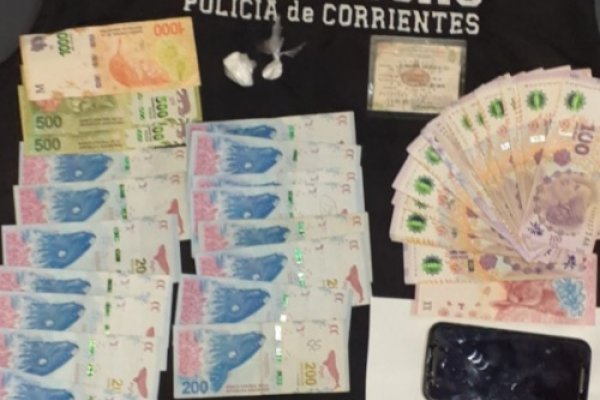 Detuvieron a un hombre con cocaína y 7 mil pesos en efectivo