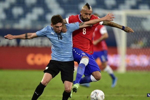 Uruguay rompió la sequía y pudo empatar ante Chile en la Copa América