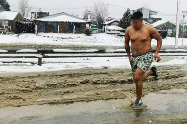 ¿Robo o infidelidad? la foto viral de un hombre corriendo en calzoncillos en plena nevada