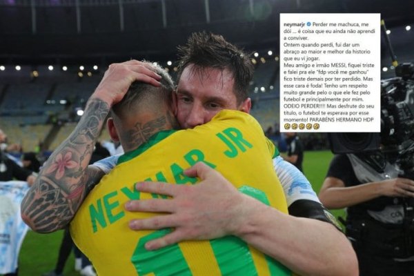 El emotivo mensaje de Neymar a Messi luego de la victoria de Argentina ante Brasil