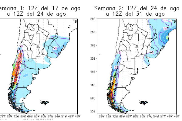 Pronóstico a dos semanas y situación alerta hidrológico