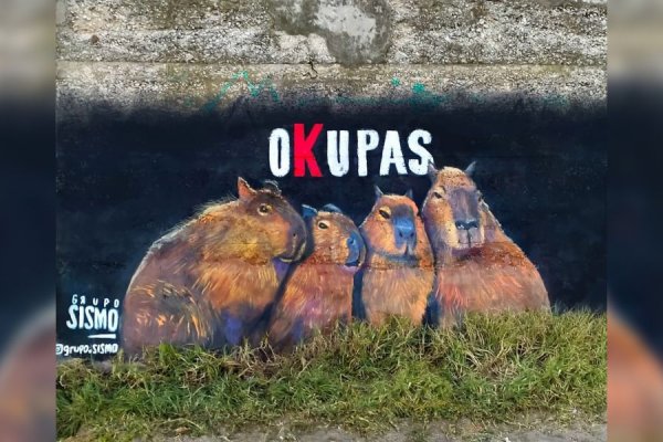 Pintaron un mural en homenaje a los carpinchos  y lo llamaron “Okupas”