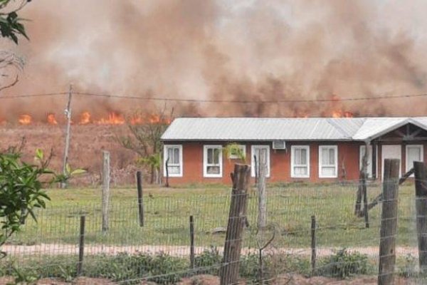 Incendio de pastizales pone en alerta a tres barrios de Santa Ana