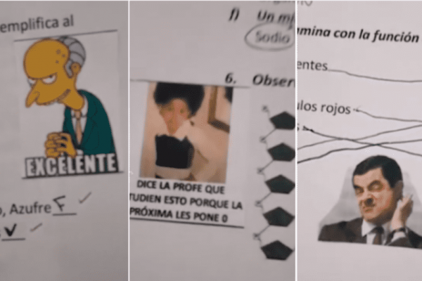 Furor por la docente que corrige exámenes con memes