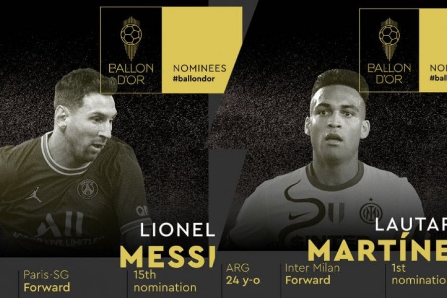 Lionel Messi y Lautaro Martínez, nominados al Balón de Oro