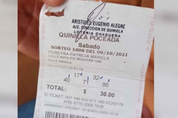 Carrero se llevó un premio de $2 millones de la Poceada chaqueña