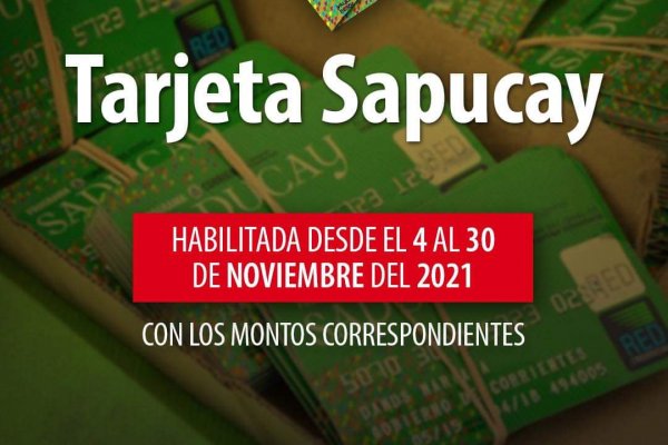 Este jueves 4 se habilitarán las tarjetas Sapucay