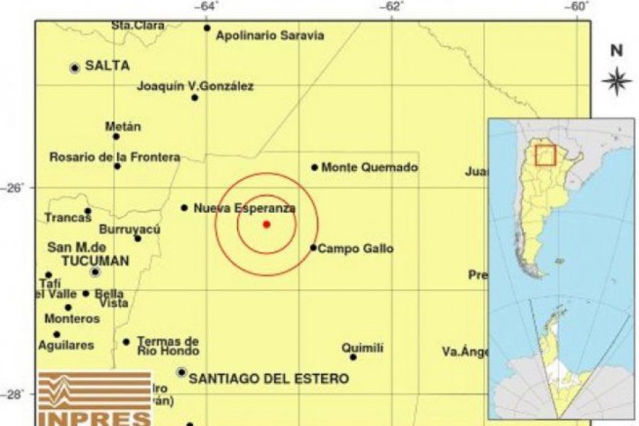 Un fuerte sismo de 5.4 fue registrado en Santiago del Estero